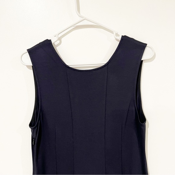 Theory Canneros Uniform Blue V-Neck Crepe Flounder Pryor Dress size Large - Picture 11 of 12